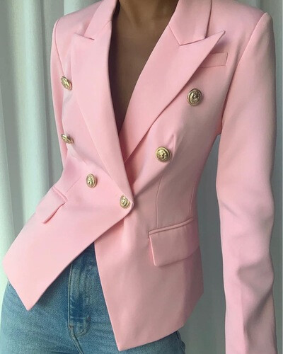 جاكيت بليزر وردي فاتح