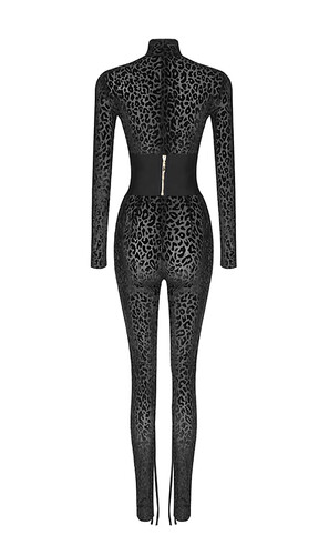 ليوبارد جمبسوت مخمل سترج مع حزام