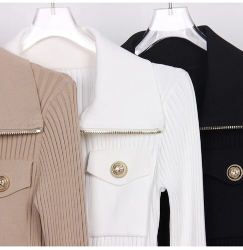 Knitting white blouse