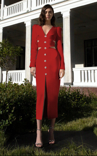 فستان سترج باندج احمر