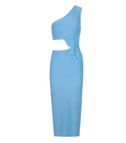 Blue dress with flower