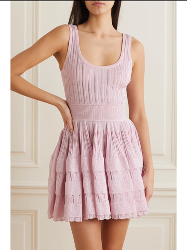 Summer dress Alaia style baby pink