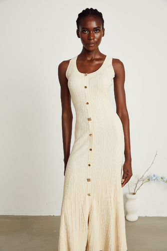 Midi off white dress 05