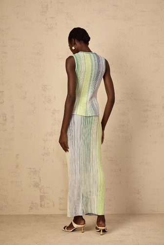 Green missoni style skirt with top