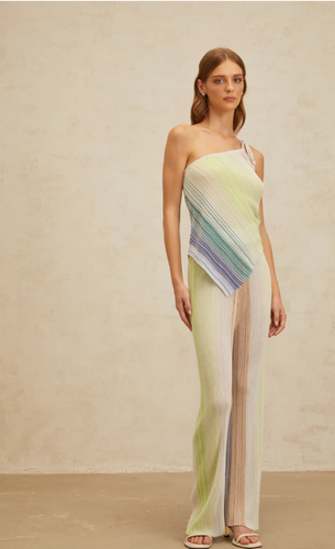 Set missoni style pant with top Green