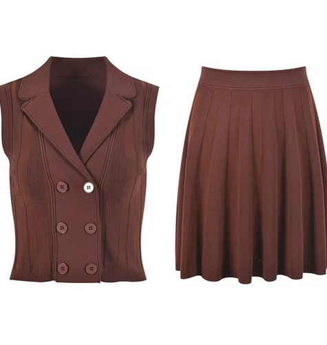 Set skirt with top brown