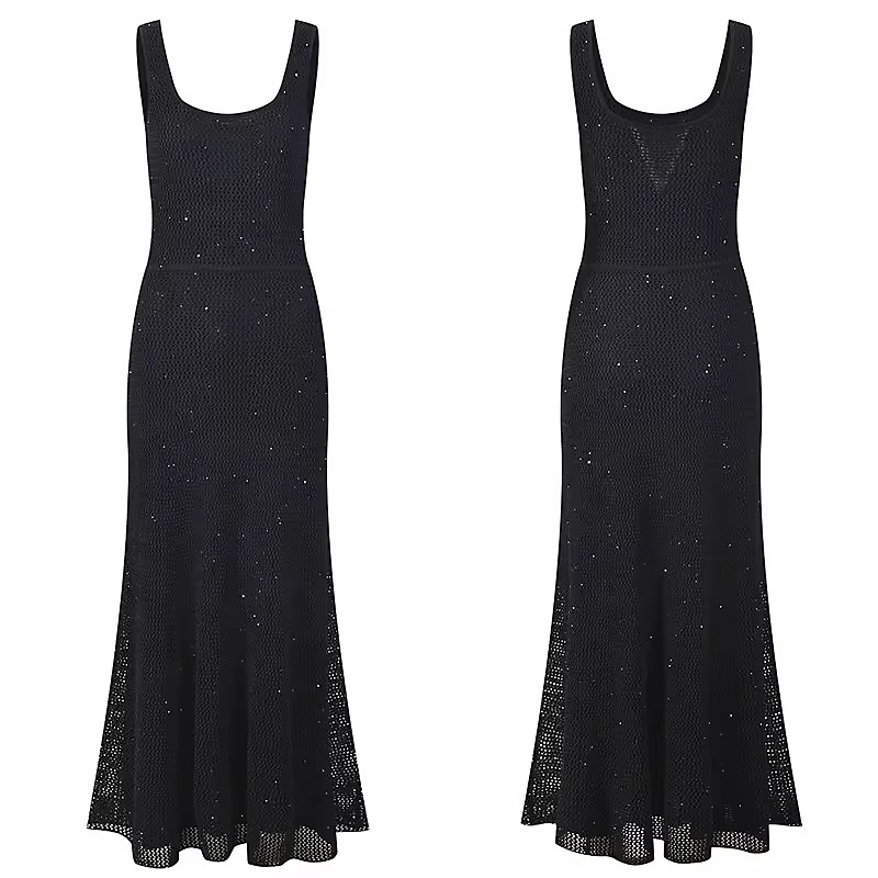 Set of cardigan and net dress with Swarovski