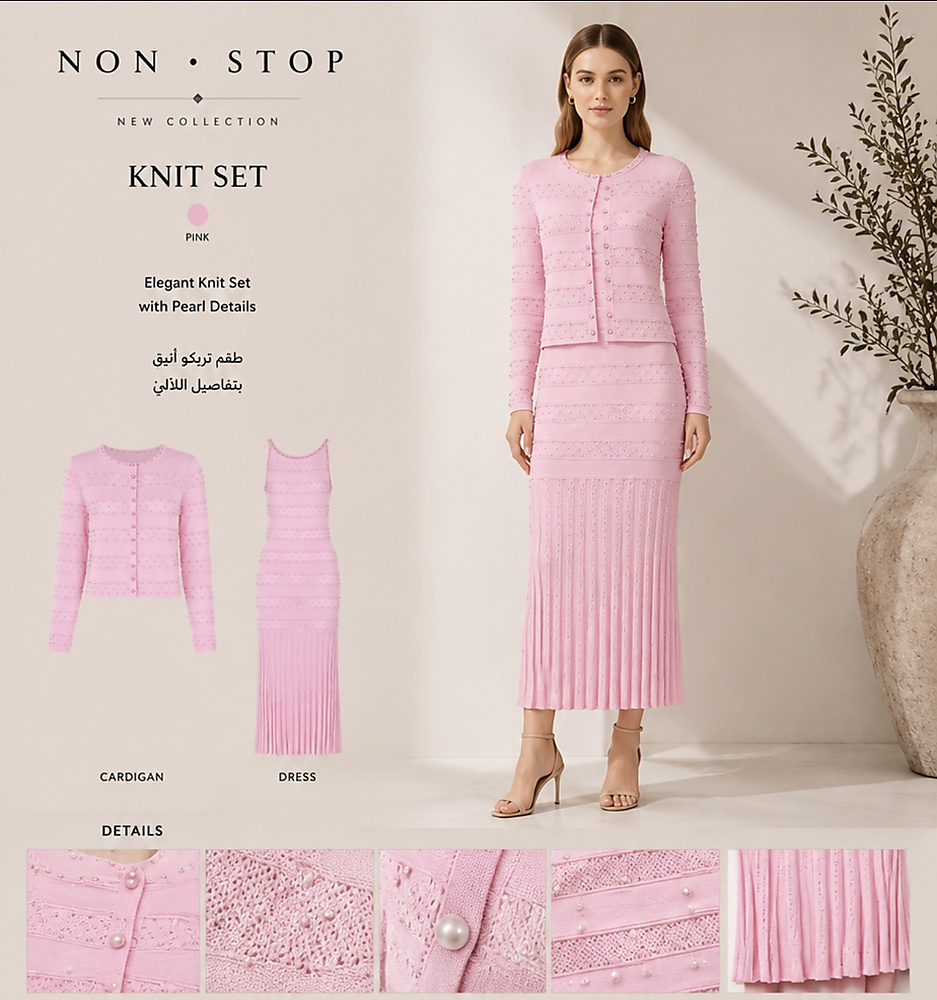 Set dress with jacket pink