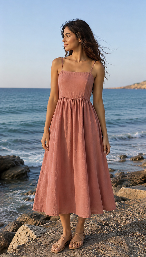 Linen cotton summer dress