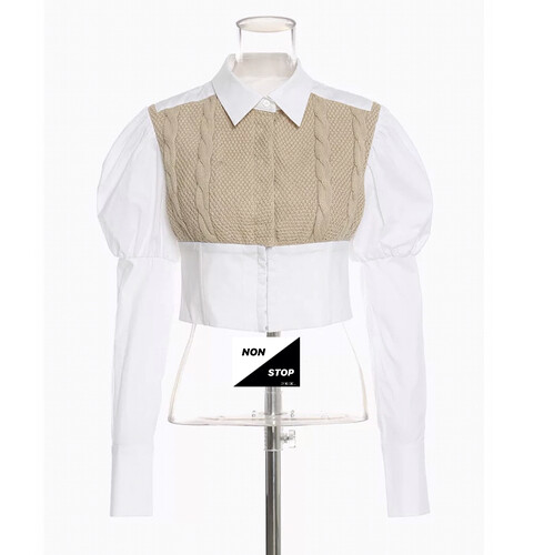 قميص ابيض مع بيج