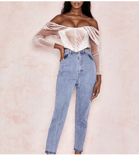 توب مخمل وردي فاتح