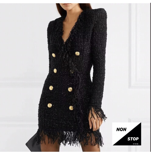 فستان اسود شتوي