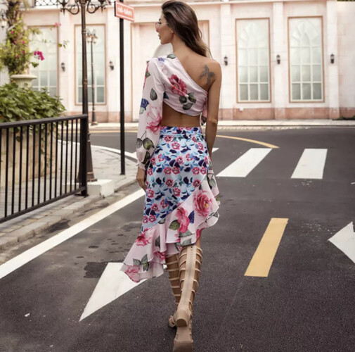 فستان مورد صيفي كم واحد