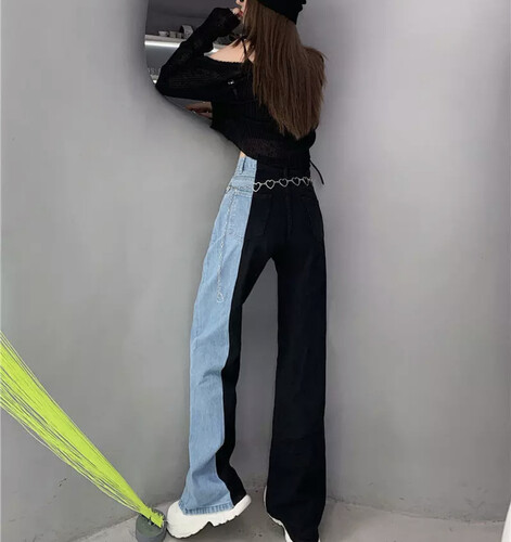 بنطلون اسود مع جينز