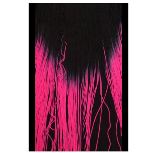 فستان مع هدب نازل اسود و فوشيا