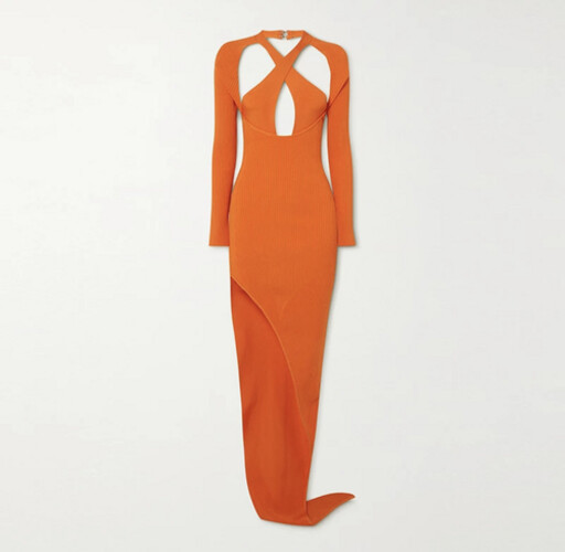 فستان سترج صيفي برتقالي