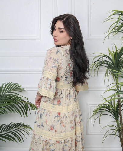 فستان شيفون اصفر