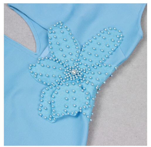 Blue dress with flower