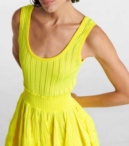 Summer dress Alaia style yellow