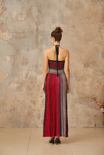 Missoni style dress red