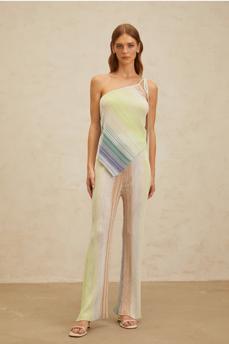 Set missoni style pant with top Green