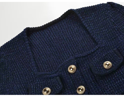 Dark blue dress with glitter