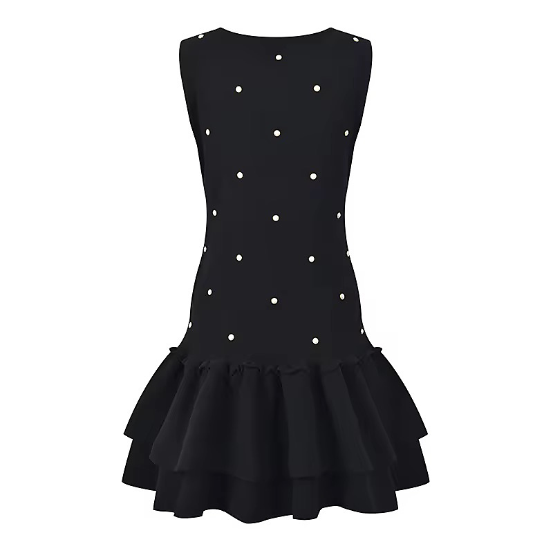 Black dress with pearl