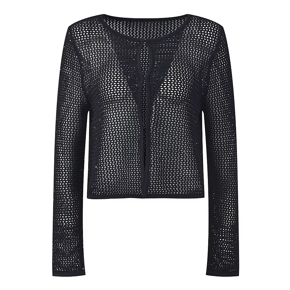 Set of cardigan and net dress with Swarovski