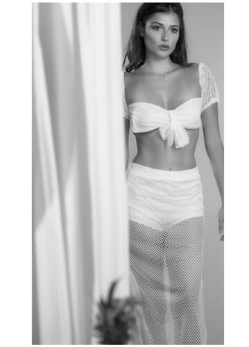 غطاء للبحر قطعتين لون ابيض