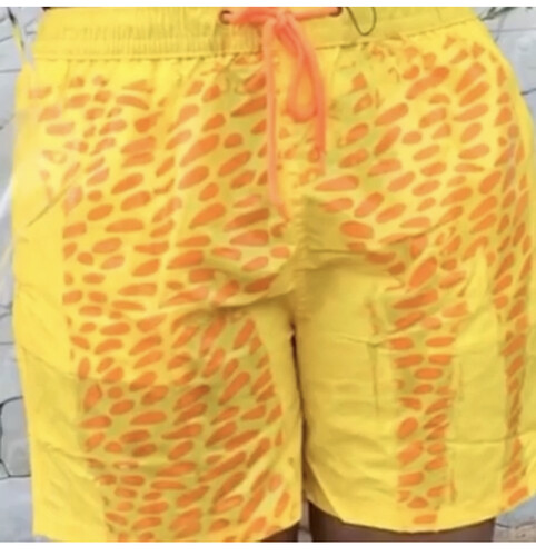 شورت تتغير الوانه برتقالي اصفر