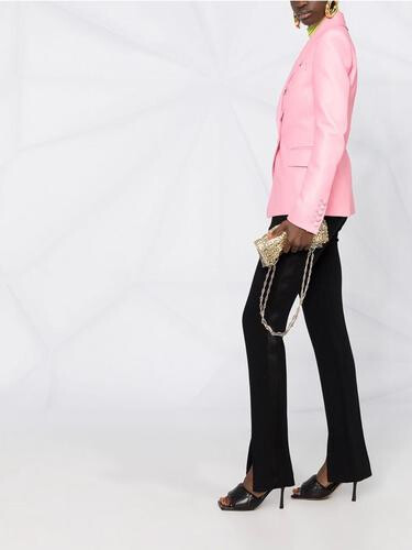 جاكيت جلد وردي فاتح