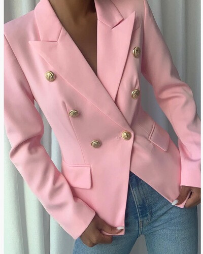 جاكيت بليزر وردي فاتح