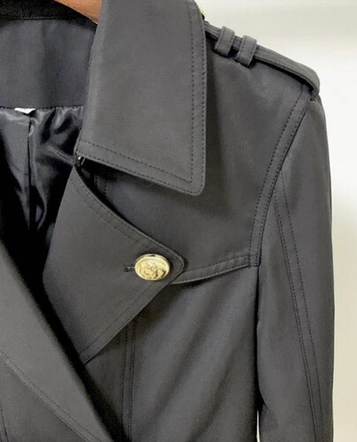 كوت اسود طويل مع ازره