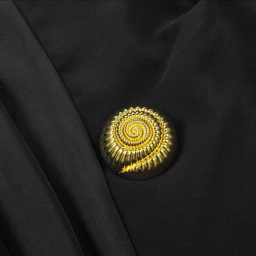 Maxi black dress with gold buttons