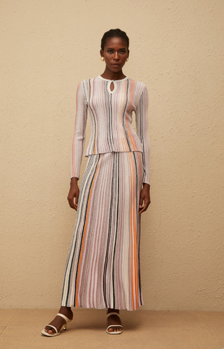 Set Missoni style skirt with top