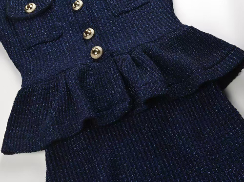 Dark blue dress with glitter