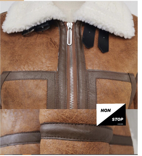 جاكيت بني مع فرو