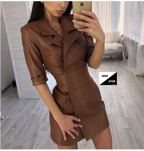 بليزر بني جلد