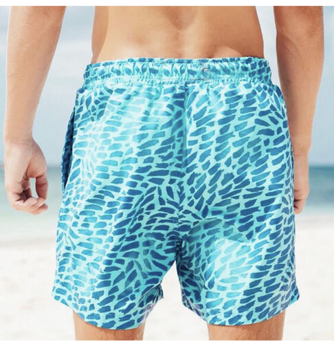 شورت يتغير لونه بالماء ازرق فاتح و غامق