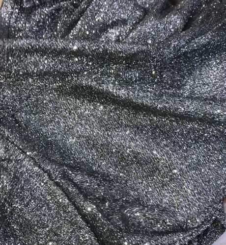 بنطلون فضي لامع خصر عالي