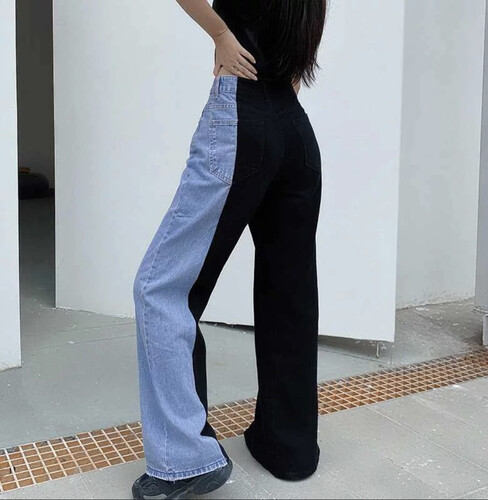 بنطلون اسود مع جينز