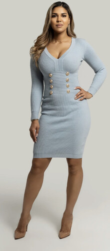 فستان ميدي ازرق فاتح