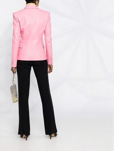 جاكيت جلد وردي فاتح