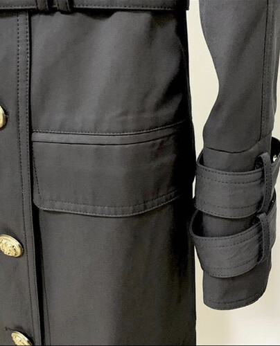 كوت اسود طويل مع ازره