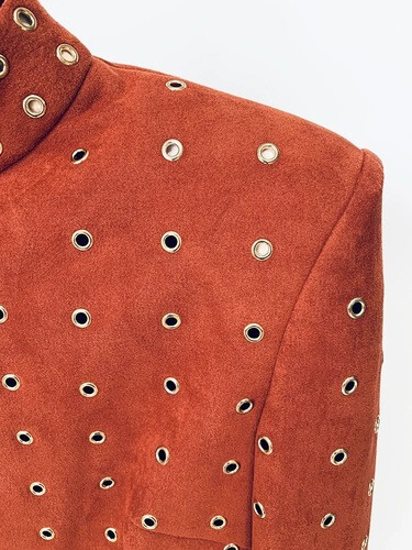 فستان شامواه برتقالي مع حلقات ذهبيه