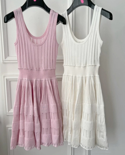 Summer dress Alaia style baby pink