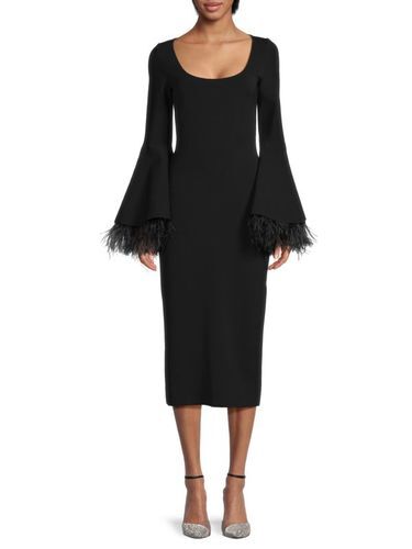 Black dress with feathers