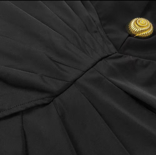 Maxi black dress with gold buttons