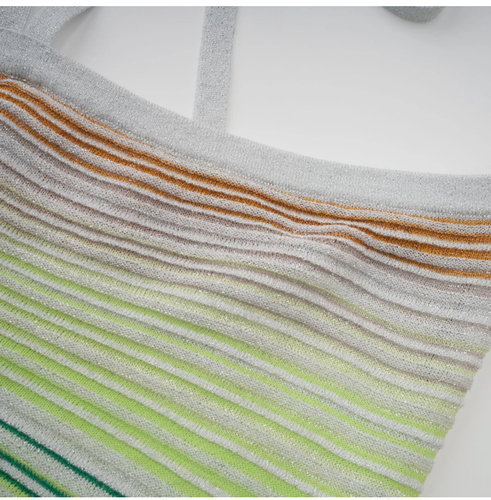 Summer maxi dress missoni style greem