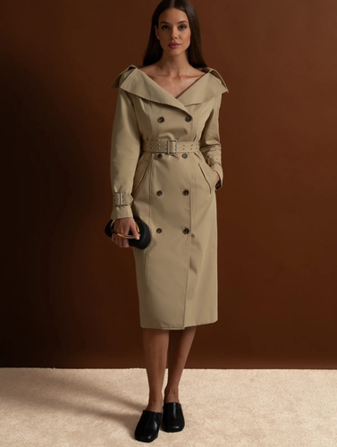 Off shoulder trench coat